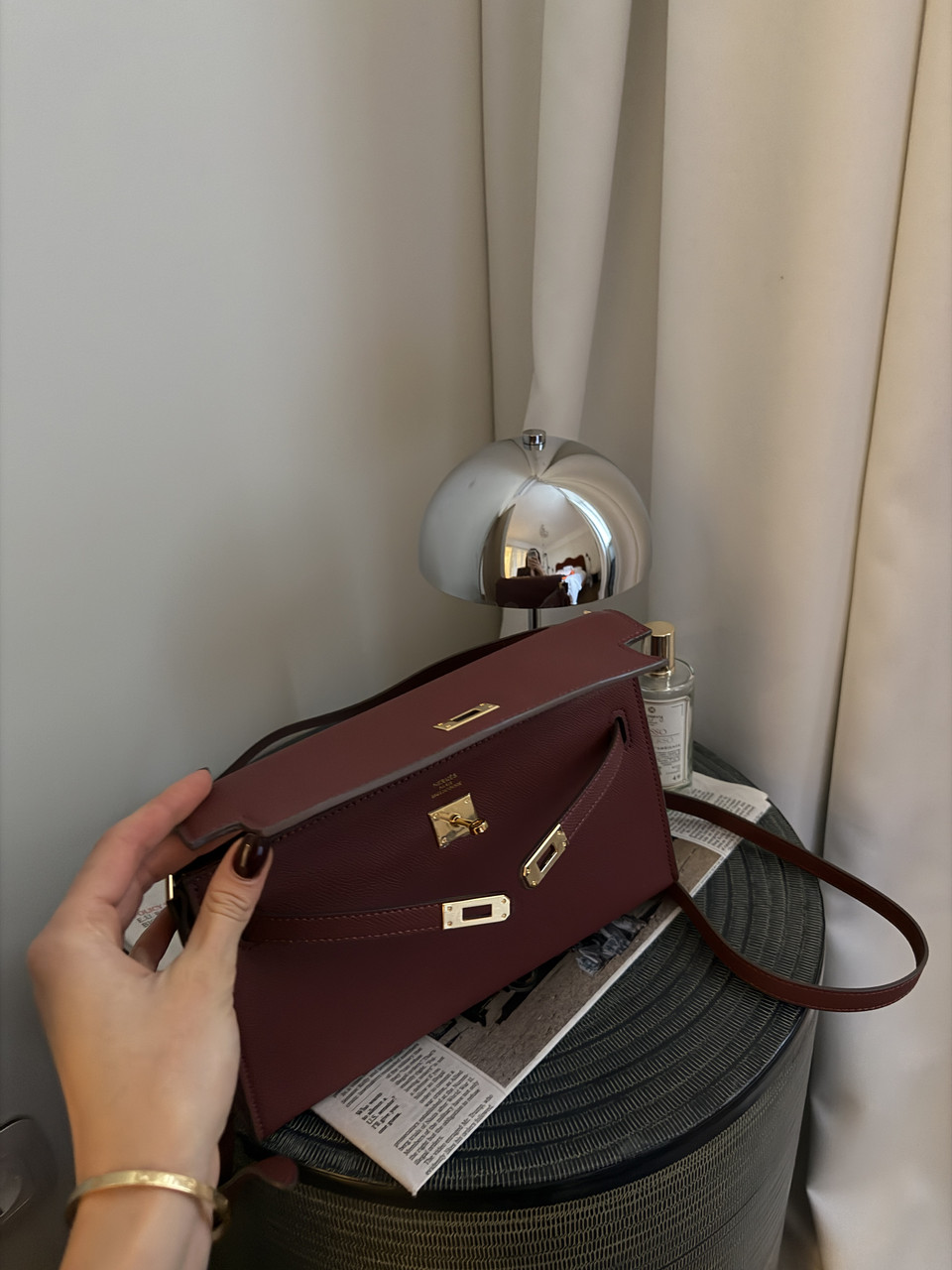 Hermes Kelly Pochette Burgundy, фото 1