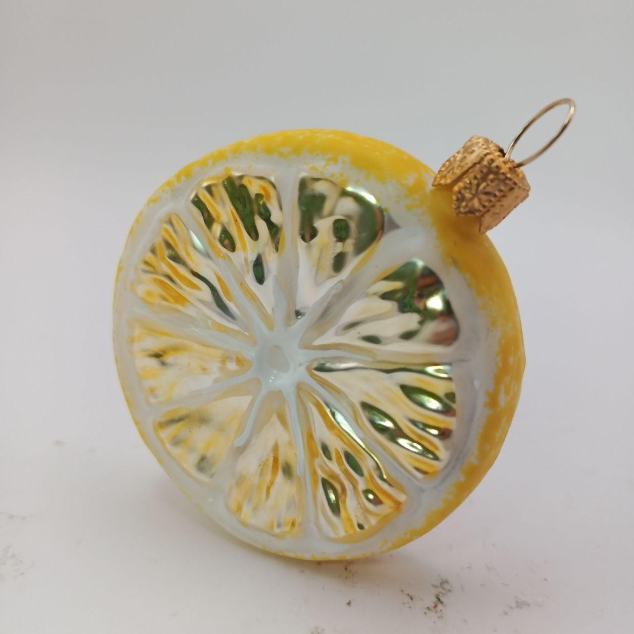 Скляна ялинкова іграшка Лимонна часточка yalinka Irena