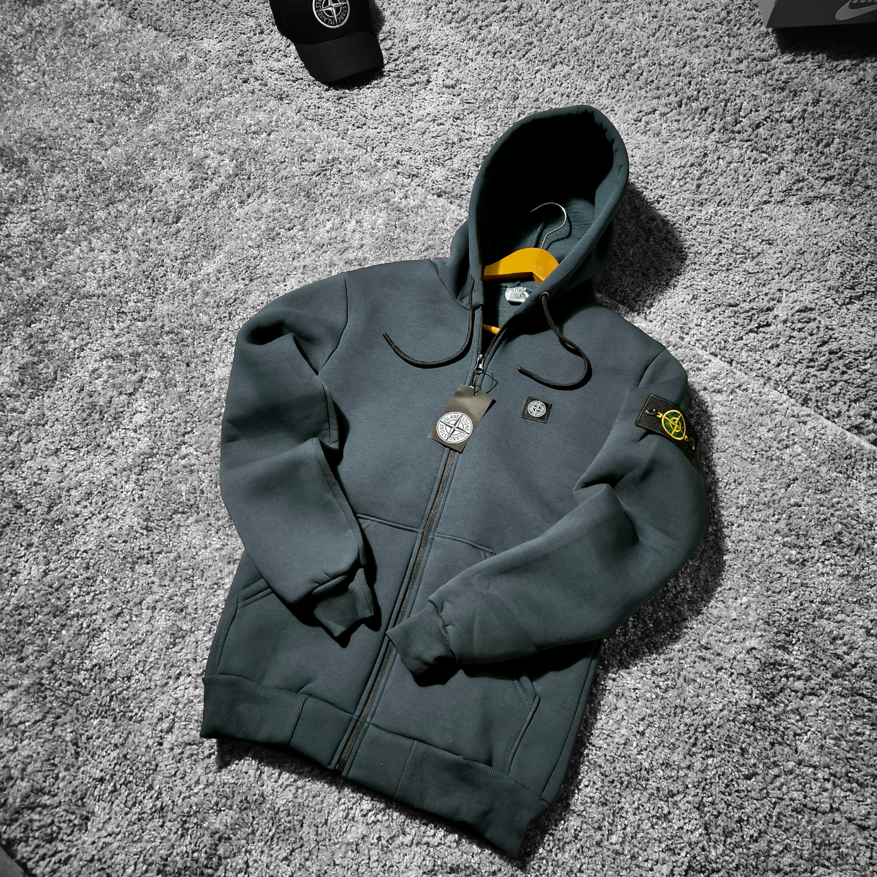 Чоловіча кофта Stone Island зіп худі з капюшоном стон айленд, фото 1