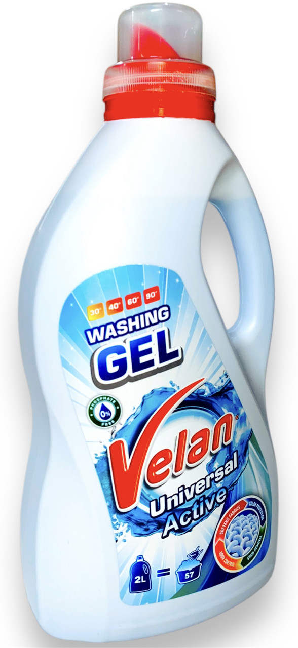 Гель для прання Velan Universal Active 2 л, фото 1