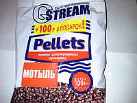 Зимняя гранулированая прикормка ТМ G. Stream Pellets "Мотыль" 500г+100гр