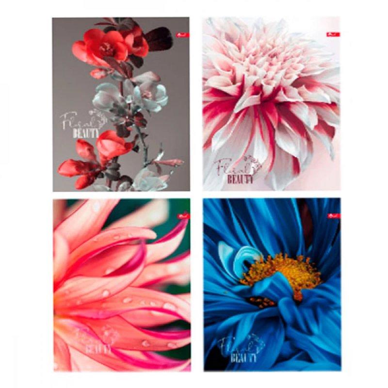 Блокнот А5 64л # ТП-53 Квіти блок-офсет creamy тверда обкладинка Міх 641596 G-Rich, фото 1