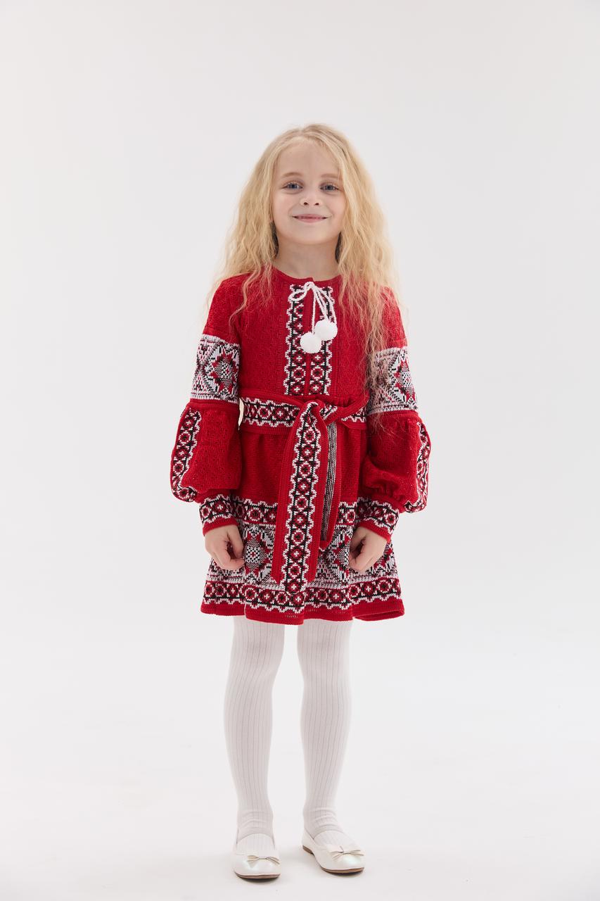 В'язана сукня для дівчинки "Червона рута"