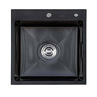 Мийка кухонна EXTOR 5050 з нержавіючої сталі 50*50*23 ЧОРНА ( А0056971 )