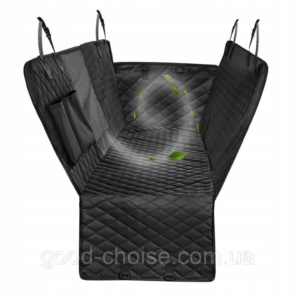 Накидка на заднє сидіння авто для собак, 132х45х52см, Чорний / Захисний килимок-манеж в машину для тварин, фото 1
