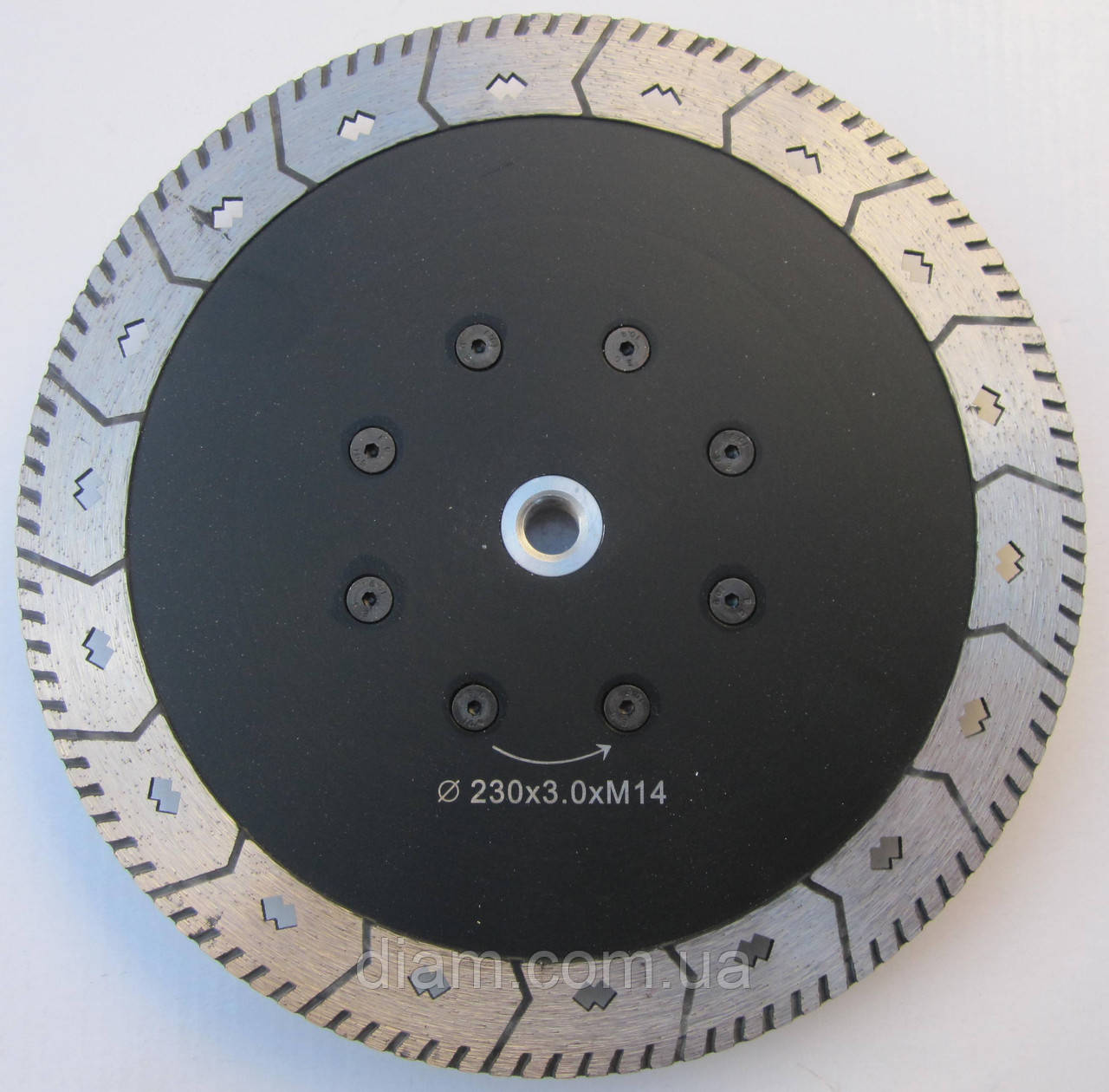 Алмазный диск на фланце для резки и шлифовки гранита MULTI 2/1 Turbo 230x3,2x8,5x24/M14F - фото 3 - id-p493549601