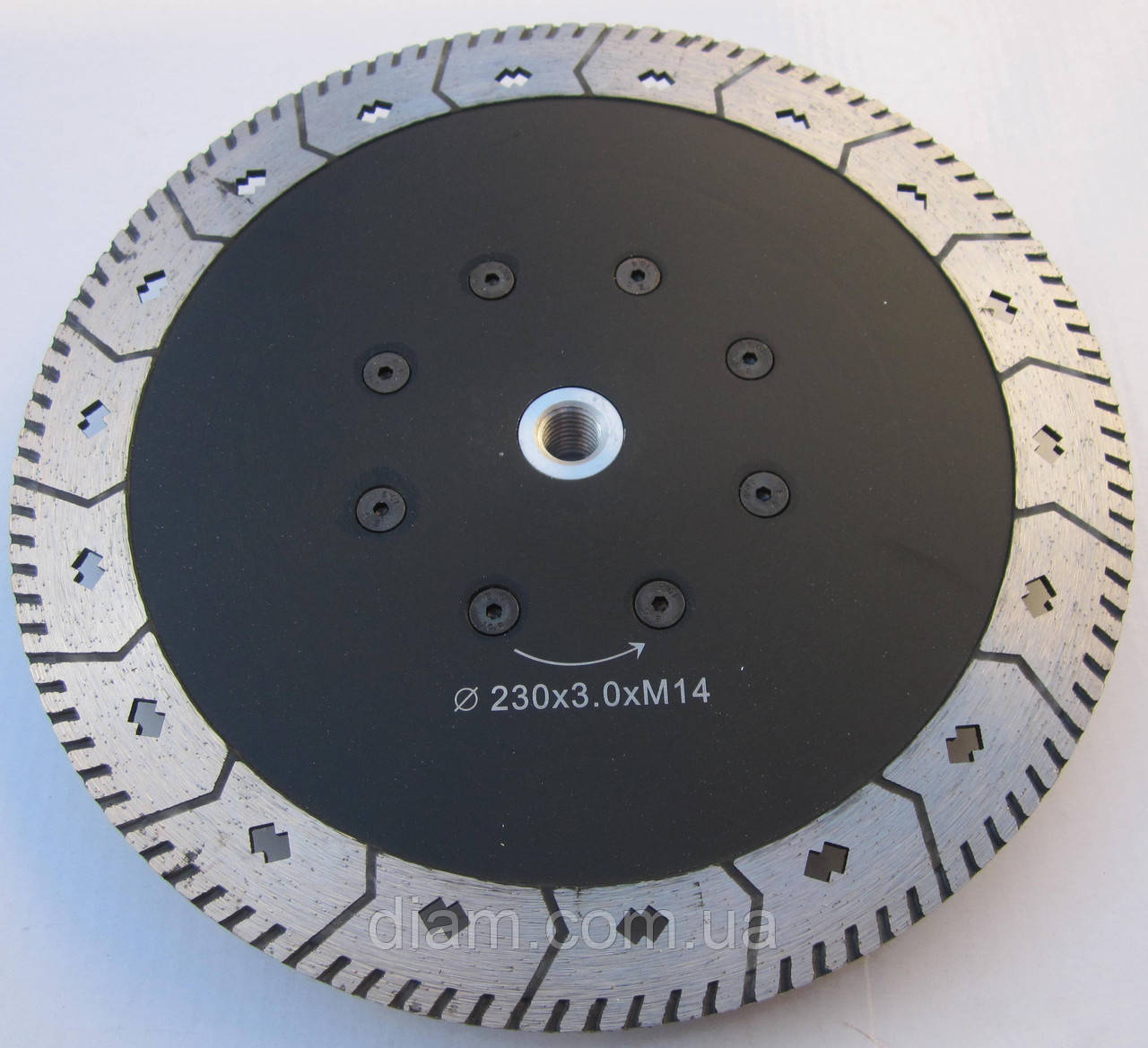 Алмазный диск на фланце для резки и шлифовки гранита MULTI 2/1 Turbo 230x3,2x8,5x24/M14F - фото 1 - id-p493549601