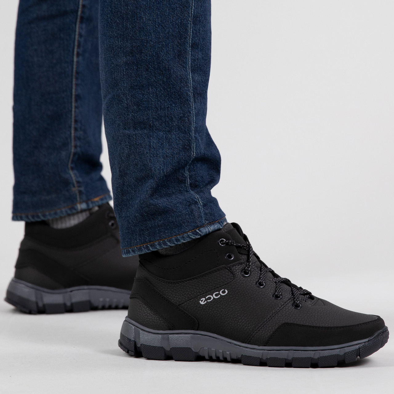 Шкіряні зимові чоловічі черевики з хутром (ЛБ 23)