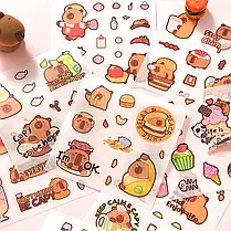 Набір для скрапбукінгу зі 3D стикерами із капібарами — ідеально підходить для декорування щоденників і творчих 3D блокнотів, фото 4