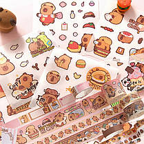 Набір для скрапбукінгу зі 3D стикерами із капібарами — ідеально підходить для декорування щоденників і творчих 3D блокнотів, фото 5