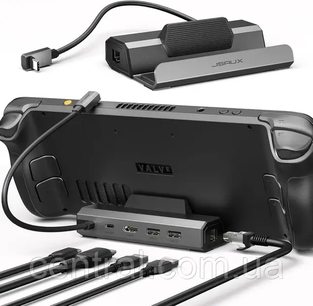 Jsaux - Док-станція 5 в 1 для Steam Deck, USB-C, Ethernet, HDMI, USB 2.0 (HB0602S), фото 1
