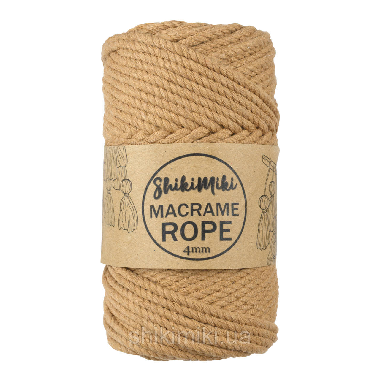 Еко шнур Shikimiki Rope 4mm, колір Темно-бежевий, фото 1