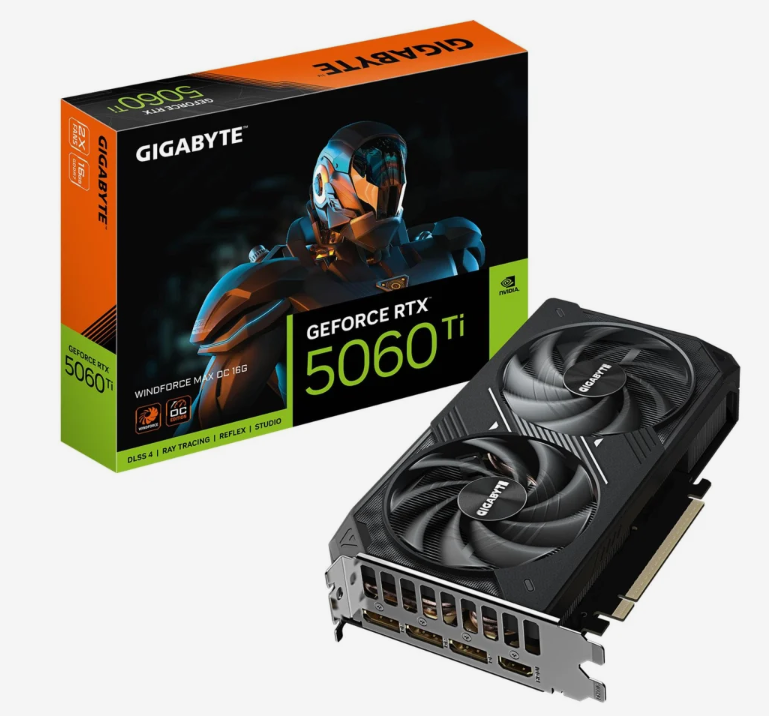 Відеокарта Gigabyte GeForce RTX 5060 Ti Windforce Max OC 16GB GDDR7 DLSS4 (GV-N506TWF2MAX OC-16GD)