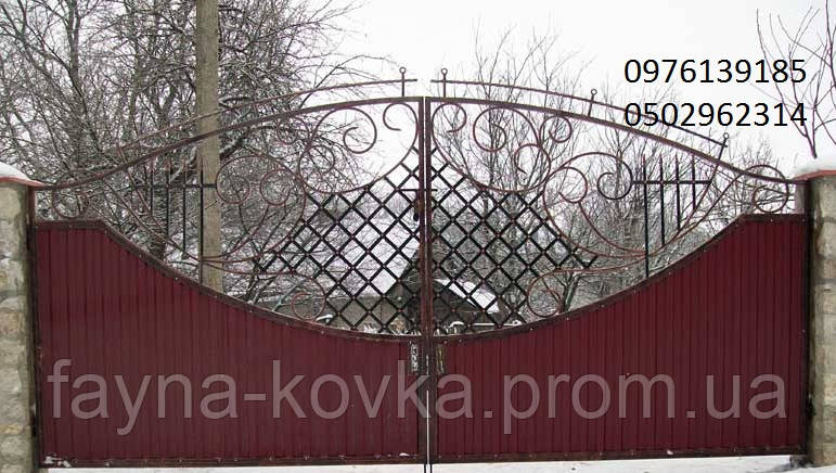 Ворота закриті профнастилом 1193