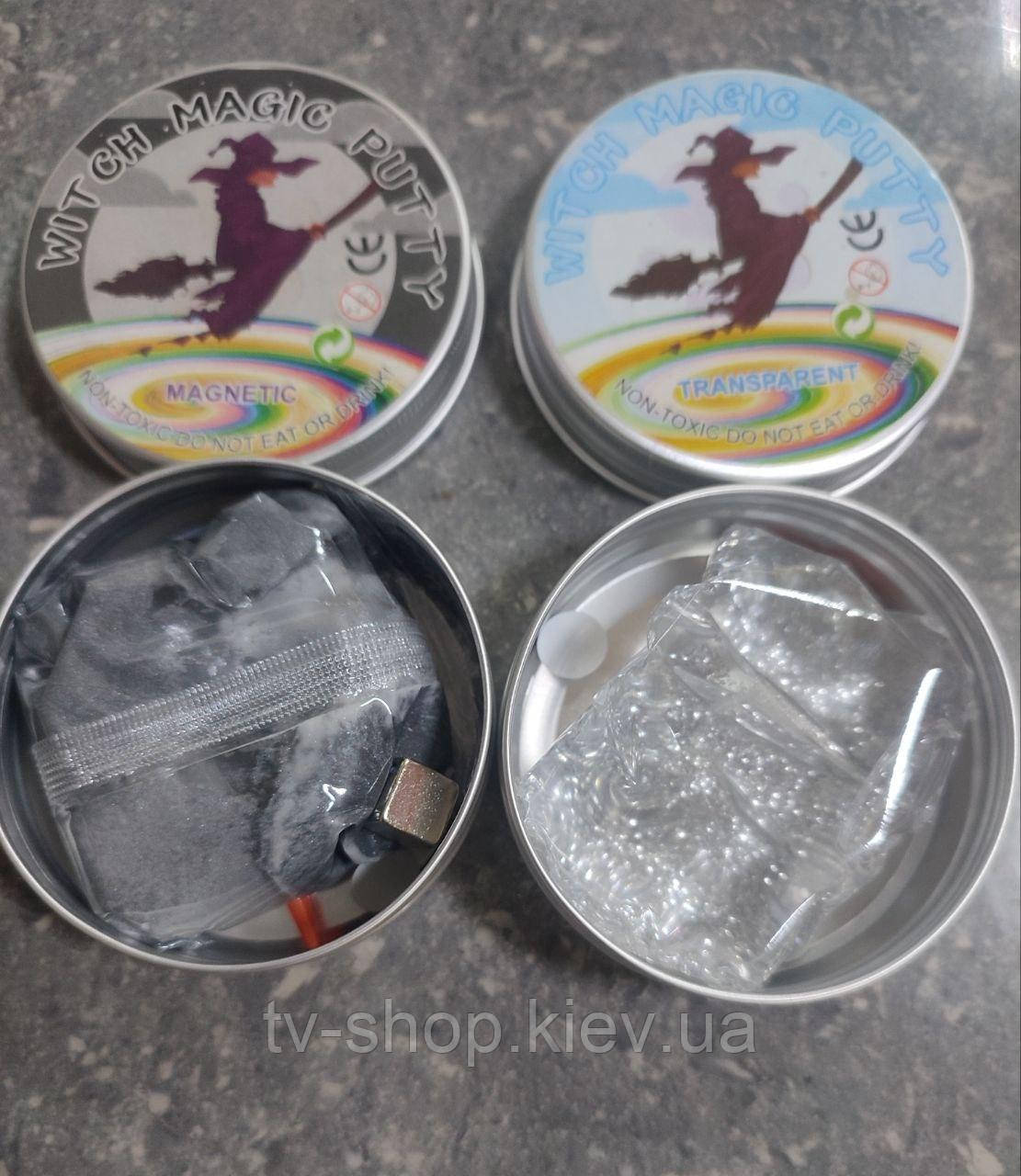 Розумний пластилін Хондгам Witch (Handgum),гліттер 7х7 см, фото 1