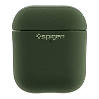 Футляр TPU Spigen Leather Armor для Airpods 1/2 Колір Pitch Green pelican