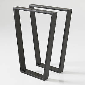 Комплект опор для столу з металу 600×60 мм, H 730 мм 2 шт Чорний