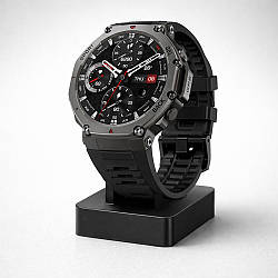 Смарт годинник чоловічий, 1,43", Ø48мм, 500мАч, Modfit Titan Force GPS Black / Розумний годинник / Годинник протиударний тактичний