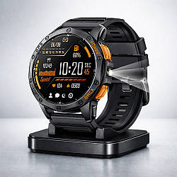 Чоловічий смарт годинник, 1,43", Ø48мм, 530мАч, Modfit Pathfinder GPS Compass Black / Розумний годинник протиударний вологостійкий