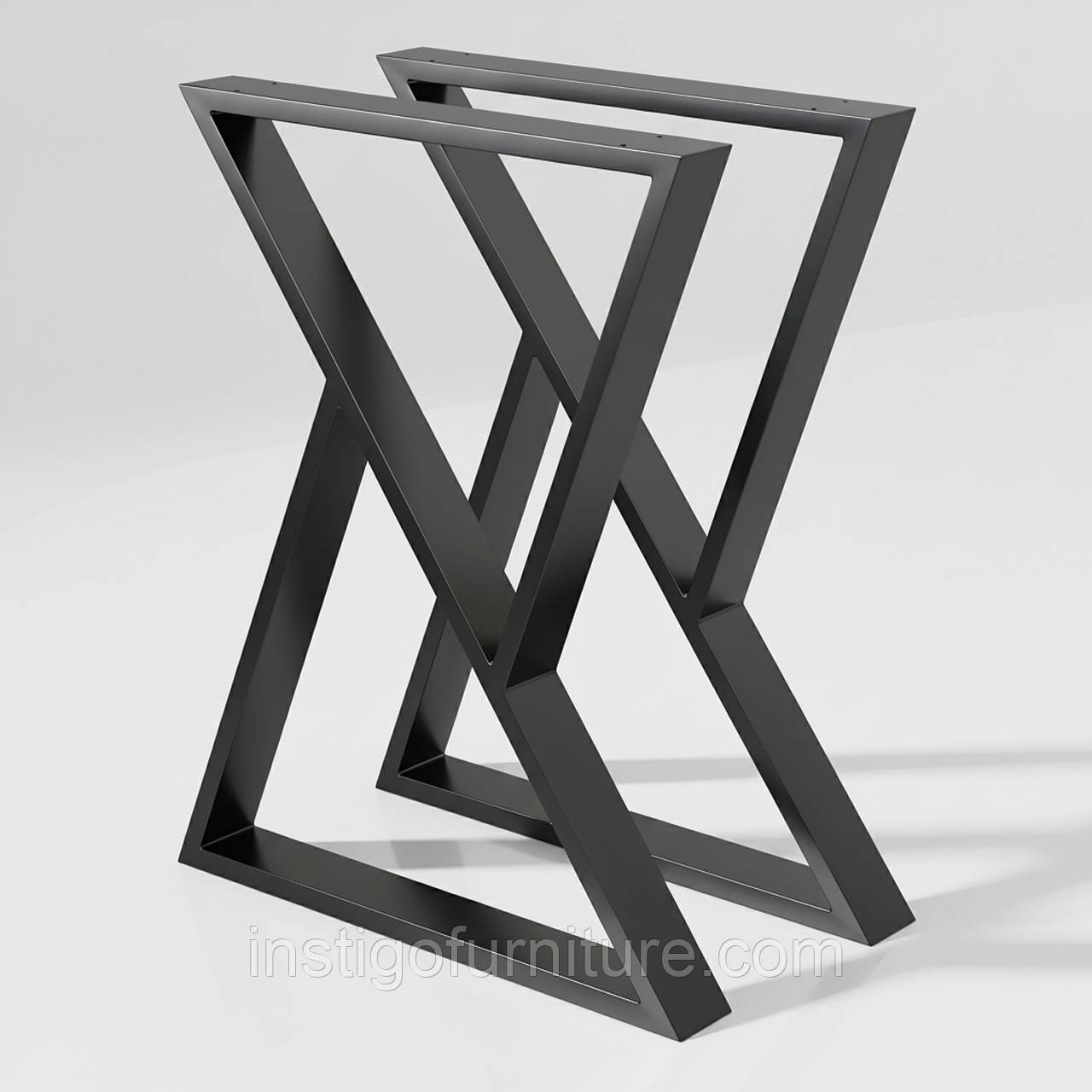 Комплект опор для столу з металу 600×60 мм, H 730 мм 2 шт Чорний, фото 1