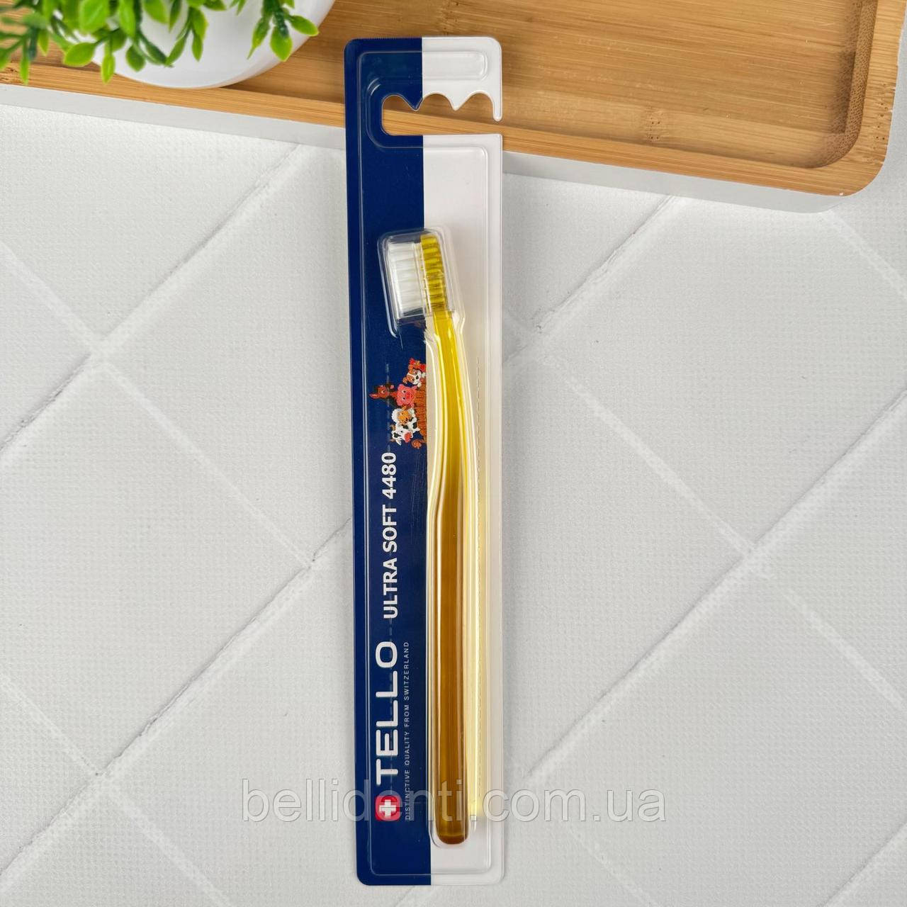 Дитяча зубна щітка Tello Junior Ultra Soft 4480 від 4 років (жовта), 1 шт