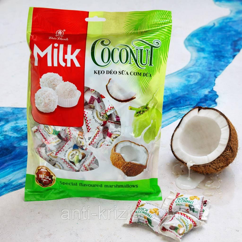 Натуральні кокосові цукерки Dahaco Milk Coconut Keo Deo Sua Dua 400 г (В'єтнам)
