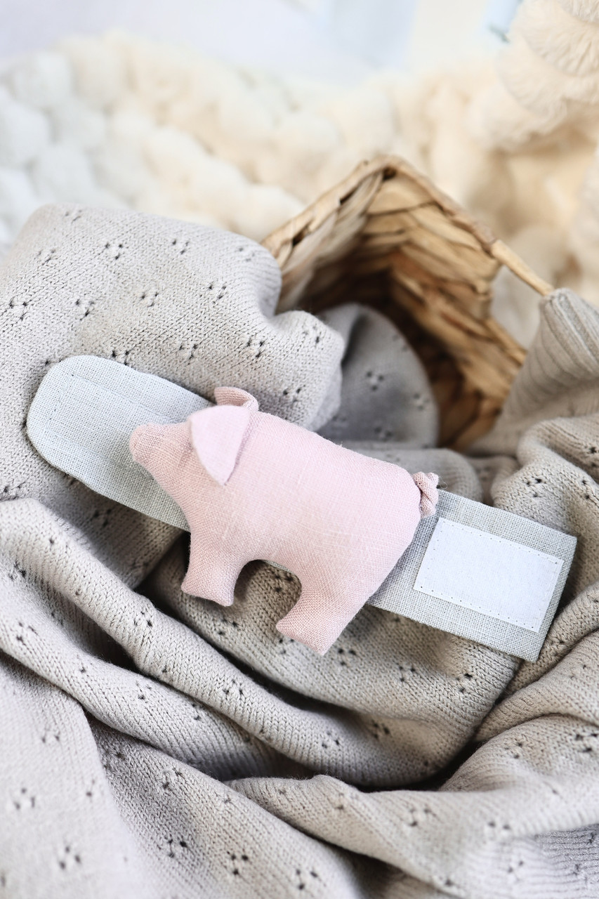 Браслет брязкальце лляний на липучці в асортименті, фото 1