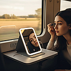 Настільне дзеркало з підсвіткою, від USB, 20х14 см / Сенсорне дзеркало для макіяжу / Дзеркало складне, фото 6