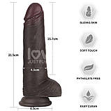 8.5 Sliding Skin Pro II Dual Layer Silicone Dong (Black), фото 2