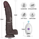 10.0 Vibrating Sliding Skin Pro II Silicone Dong (Black), фото 2