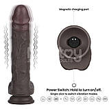 10.0 Vibrating Sliding Skin Pro II Silicone Dong (Black), фото 3