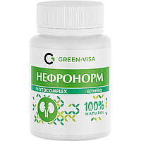 Нефронорм Green Visa — фітокомплекс для здоров'я нирок і сечовивідної системи, 60 таблеток
