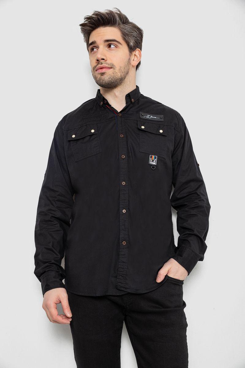 Сорочка чоловіча, колір чорний, 186R01-1, фото 1