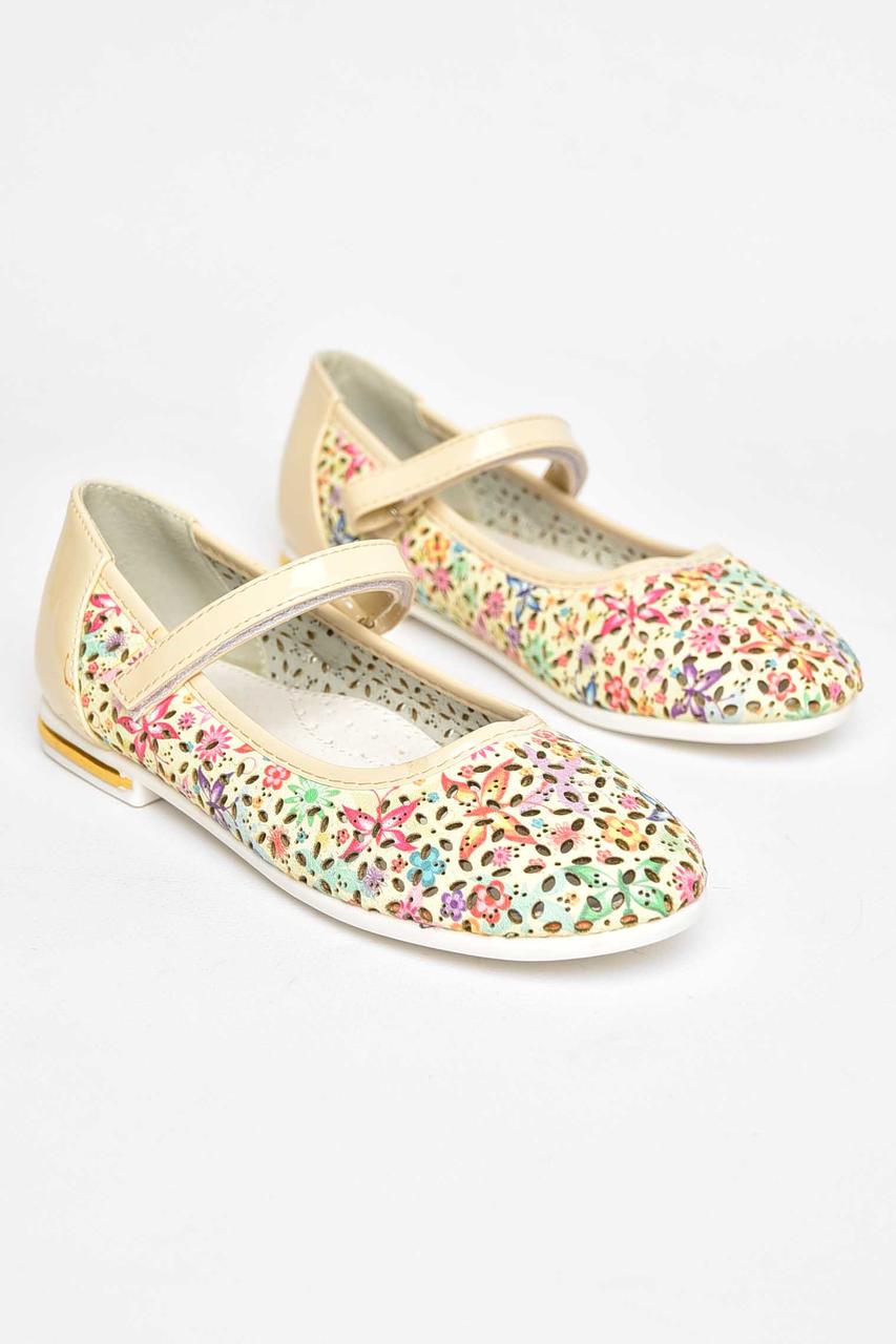 Балетки дитячі для дівчинки бежевого кольору 209379T Безкоштовна доставка, фото 1