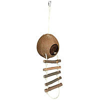 Будиночок Trixie кокосовий з мотузковою драбиною для гризунів 13 х 56 см Арт62102 pelican