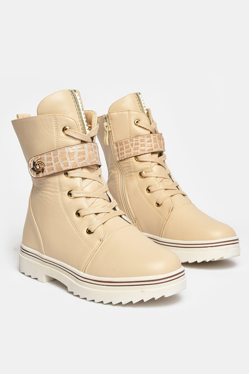 Черевики дитячі демісезонні бежевого кольору 209457T Безкоштовна доставка, фото 1