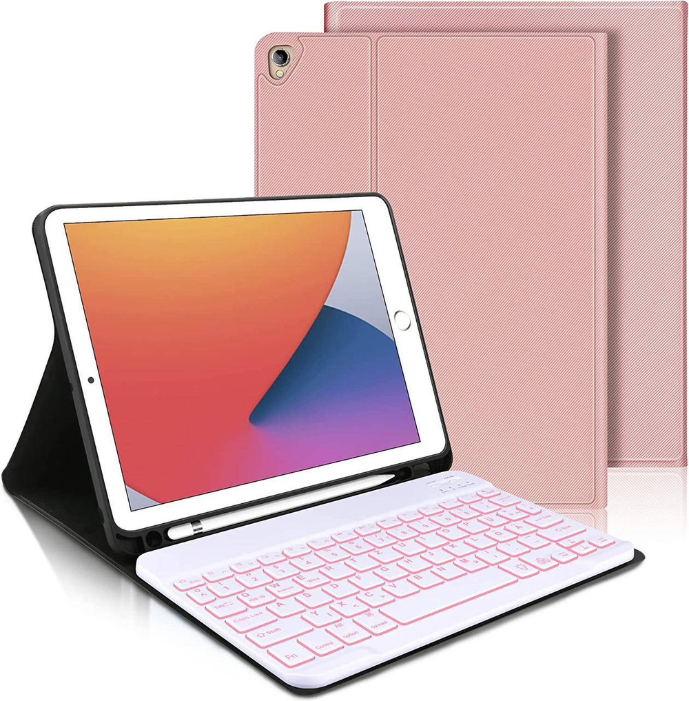 Чохол-клавіатура IVEOPPE для iPad 10.2/10.5, Bluetooth, магнітна, з підсвічуванням, з тримачем для стилуса, фото 1