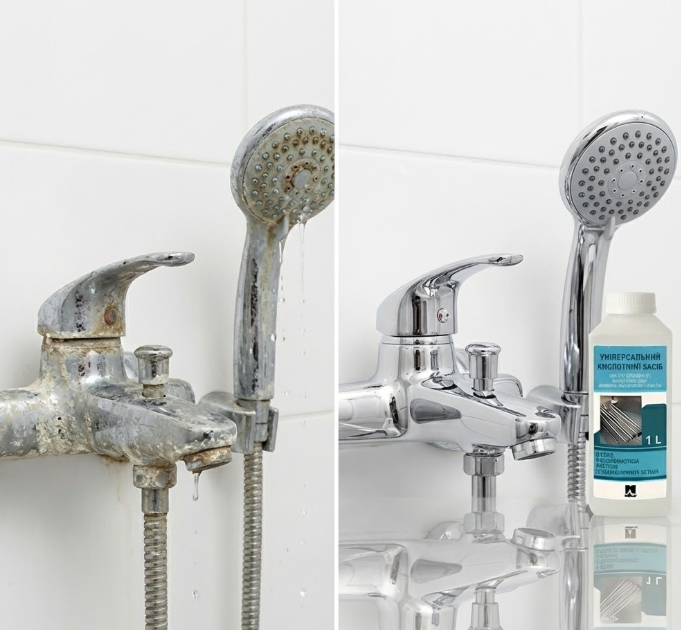 1 л Засіб для ванної від вапняного нальоту та іржі: для душових кабін, кранів, плитки, раковин, скло - дієвий, без зайвої хімії