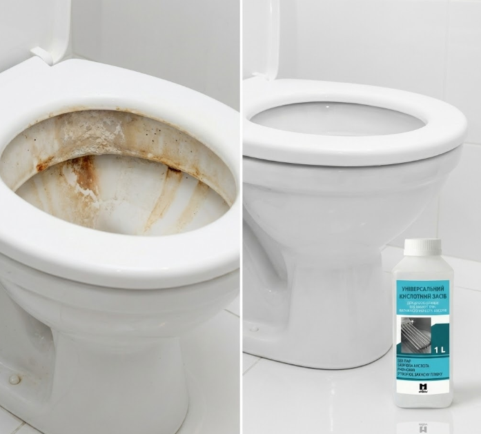 1 л Для чищення унітаза, професійний засіб: видаляє вапняний наліт, іржу, камінь. Економічний діючий концентрат без зайвої хімії, фото 1