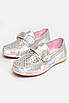 Мокасини дитячі для дівчинки сріблястого кольору 209143T Безкоштовна доставка, фото 2