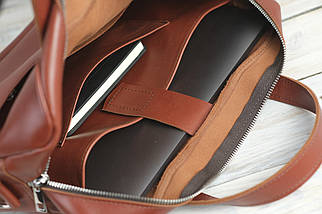 Чоловіча сумка Крістофер з натуральної шкіри колір Коньяк, фото 4