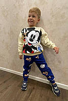 Костюм Disney для хлопчика флісовий (світшот+джогери) ZARA 92-98 молочно/синій