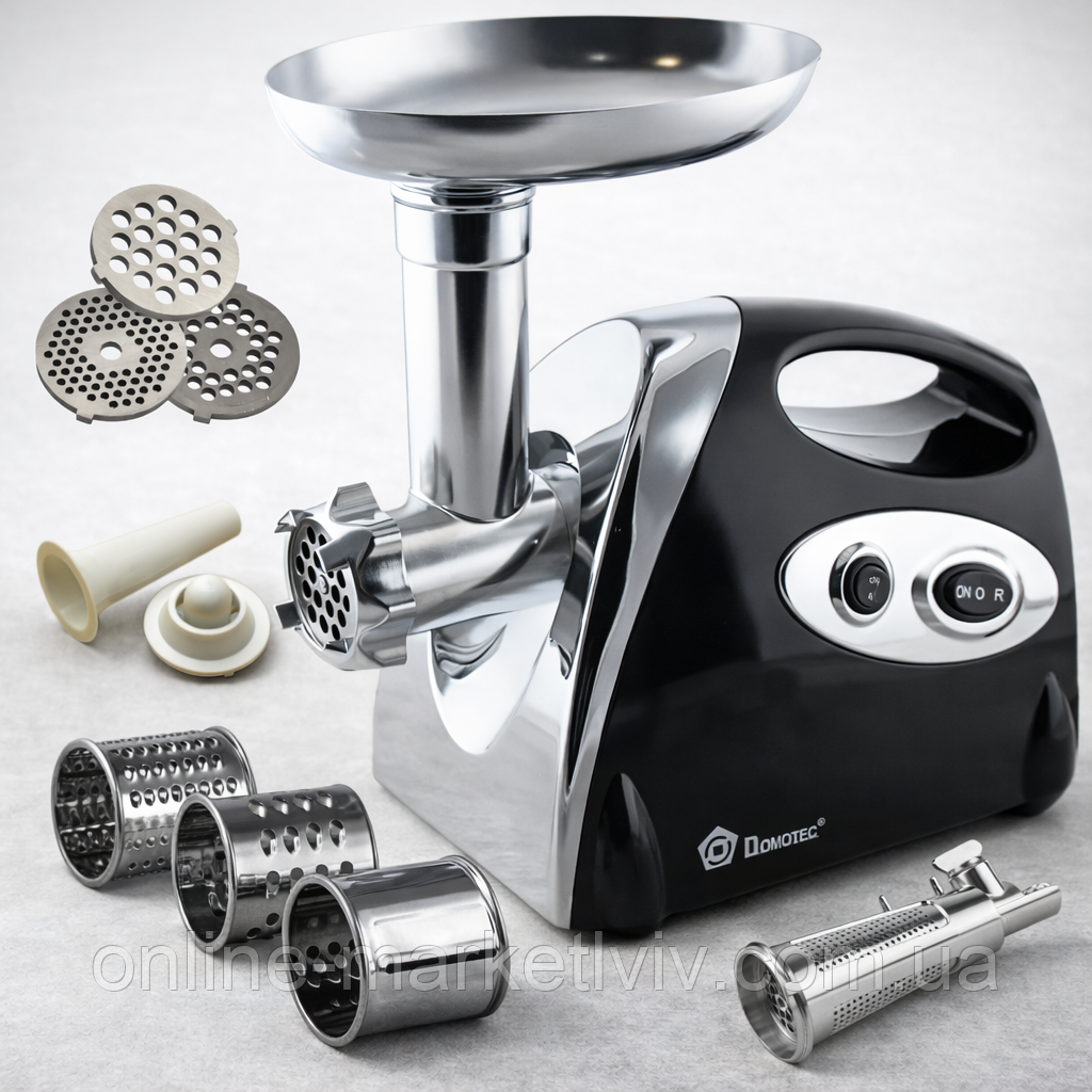 Електром'ясорубка 4800 Вт з соковижималкою + 9 насадок, реверс, MS 2025 / Потужна електрична м'ясорубка, фото 1