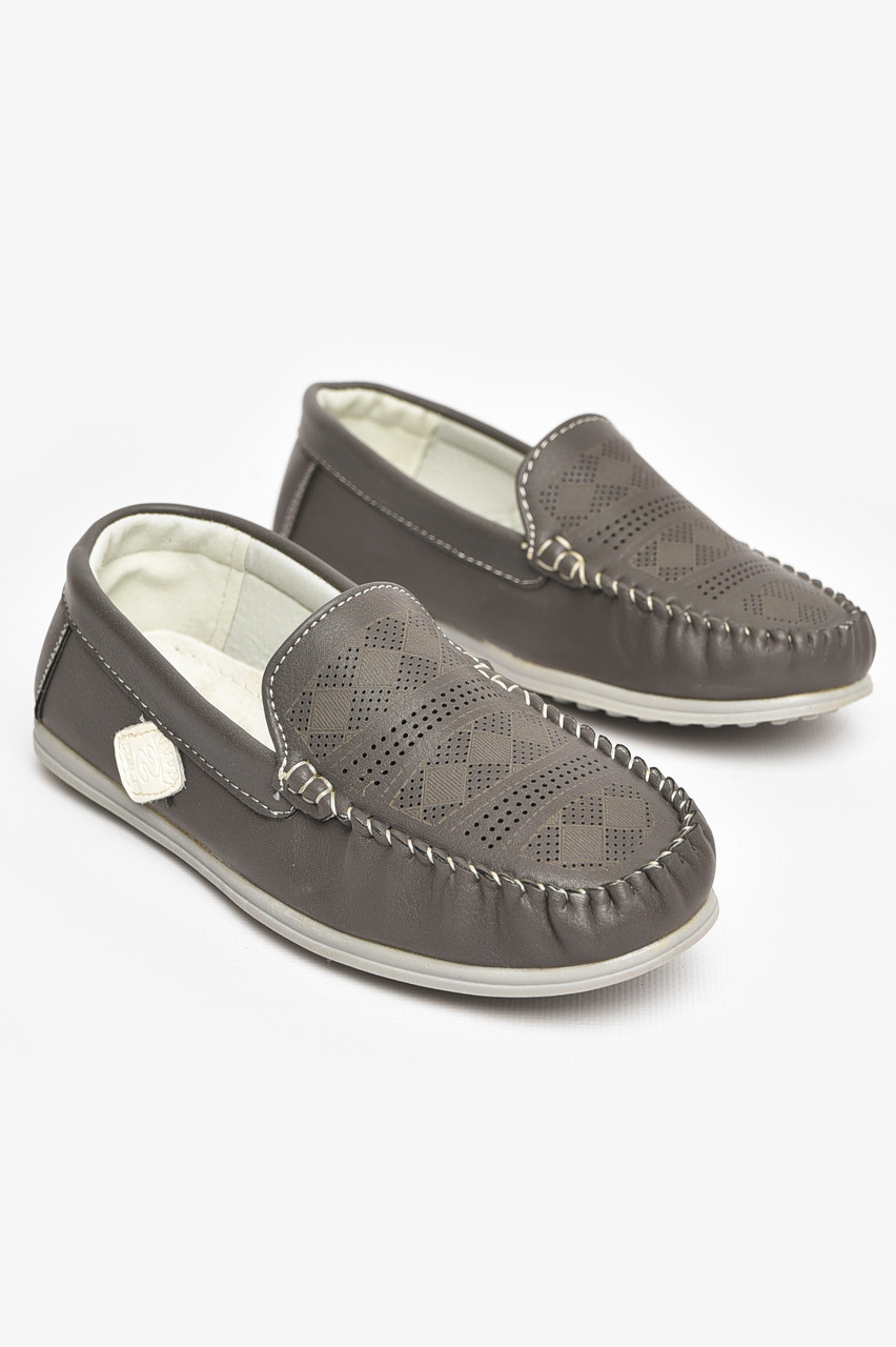 Мокасини дитячі для хлопчика темно-сірого кольору 209455T Безкоштовна доставка, фото 1