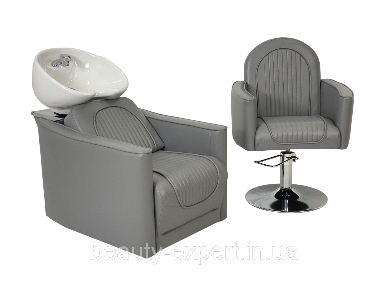 Професійний комплект перукарських меблів Vincent Smoky Clouds 2в1​​​​​​​: перукарське гідравлічне крісло + крісло-мийка, фото 1