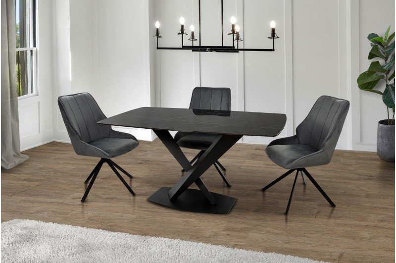 Стіл обідній нерозкладний з керамічною стільницею Бінго Мікс меблі, колір чорний