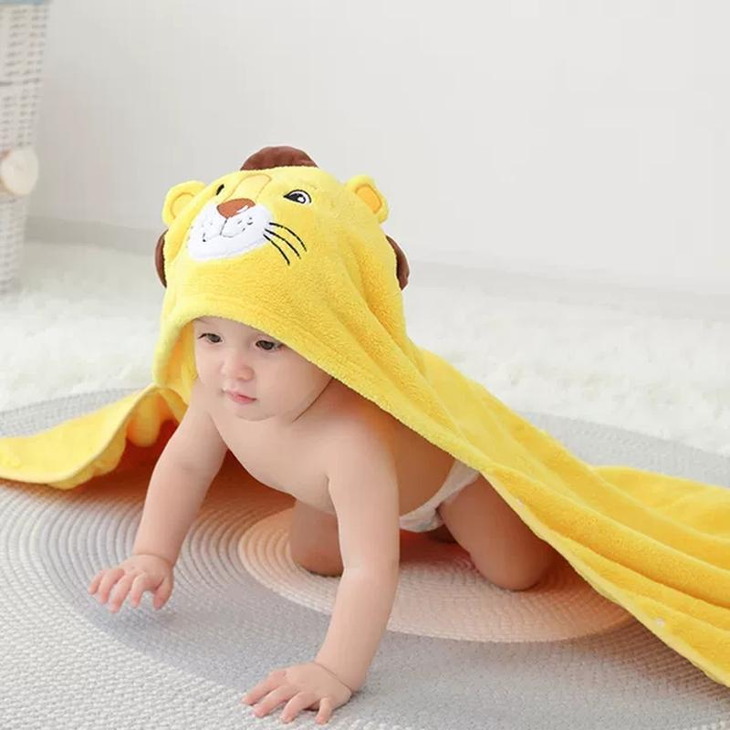 Дитячий рушник з капюшоном 80*80см (Лев), фото 1