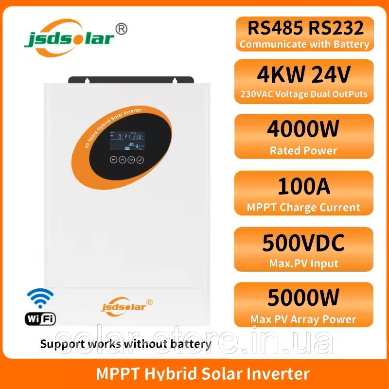 Гібридний сонячний інвертор Jsdsolar 4000Вт 24В