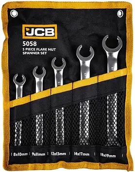 Набір розрізних ключів у чохлі 5 пр. 8-19 мм JCB Tools JCB-5058P (JCB-5058) (код: 61292)
