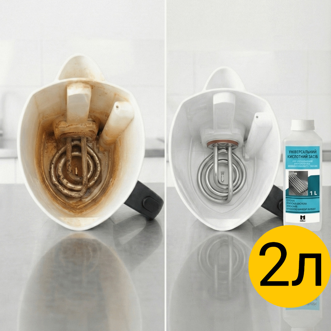 2 л Універсальний засіб від накипу та іржі. Кислота - 25%. Економічна та ефективна рідина., фото 1